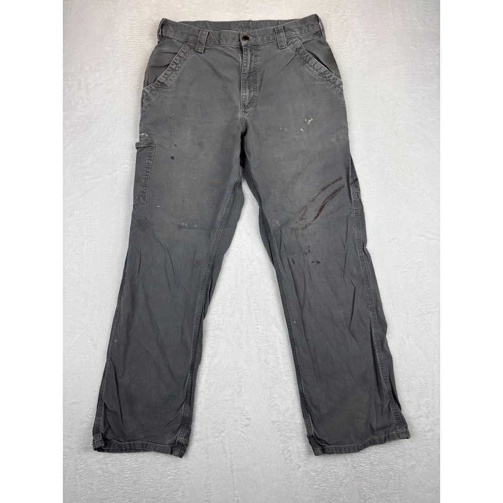 Carhartt B151 Mens 34x32 Gray Loose Original Fit Carpenter Workwear Pants
